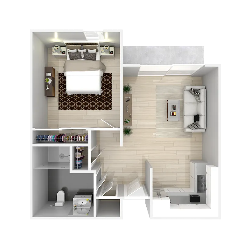 Assisted Living - 1 Bedroom Floor Plan